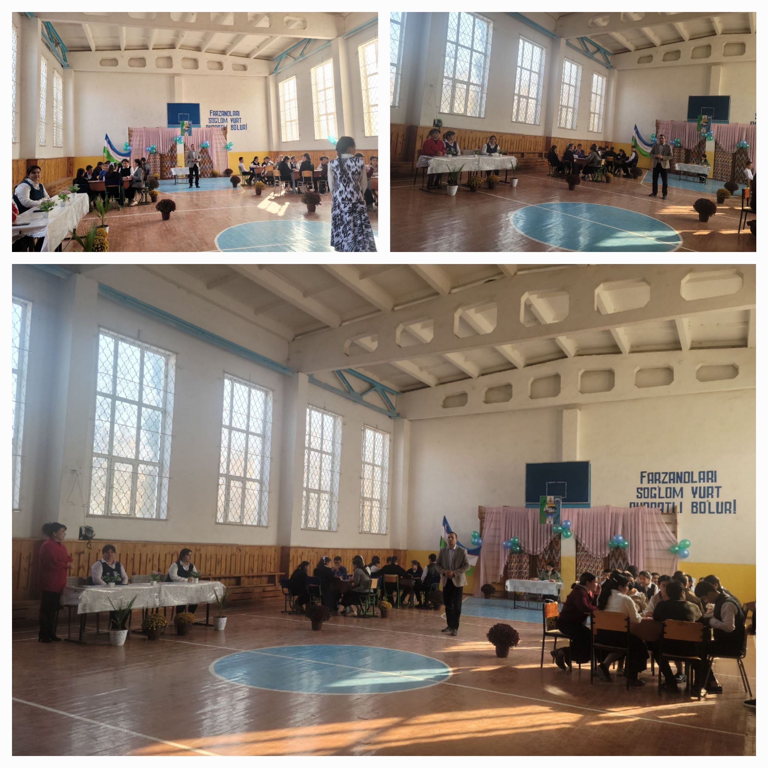 Shovot tumani 34-umumiy o'rta ta'lim maktabida 2025-yil 18-noyabr kuni Oʻzbekiston Respublikasi Davlat bayrogʻi qabul qilingan kun munosabati bilan o'tkazilgan  "Zakovat" tadbiridan fotolavhalar